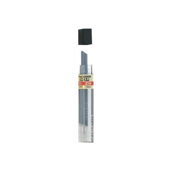 Etui de 12 mines HI-POLYMER SUPER 0 5 mm 2B PENTEL