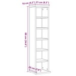 vidaXL Armoire à CD chêne noir 21x20x88 cm bois d'ingénierie