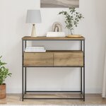 vidaXL Table Console avec tiroir chêne artisanal 75 x 40 x 75 cm