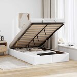 vidaXL Cadre de lit ottoman sans matelas blanc 120x190 cm similicuir