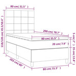 vidaXL Sommier à lattes de lit et matelas et LED Taupe 80x200 cm Tissu
