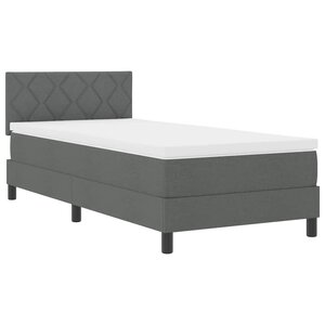 vidaXL Lit à ressorts avec matelas Gris foncé 100 x 200 cm tissu