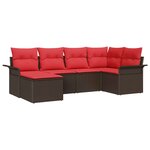 vidaXL Ensemble de canapé de jardin 6 Pièces Marron polyrotin