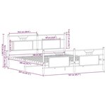 vidaXL Cadre de lit en métal sans matelas chêne marron 160x200 cm