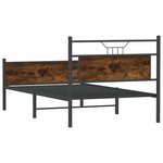 vidaXL Cadre de lit sans matelas chêne fumé 100x190 cm bois ingénierie