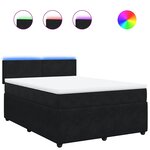 vidaXL Sommier à lattes de lit et matelas Noir 160x200 cm Velours