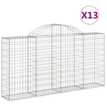 vidaXL Paniers à gabions arqués 13 Pièces 200x30x100/120 cm Fer galvanisé