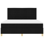 vidaXL Lit à ressorts avec matelas Noir 180 x 200 cm tissu
