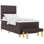 vidaXL Lit à ressorts avec coussin Marron foncé 200 x 100 cm tissu