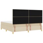 vidaXL Lit avec sommier à ressorts Crème 200x200 cm Tissu