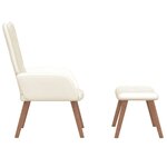 vidaXL Chaise de relaxation avec repose-pied Blanc crème Velours