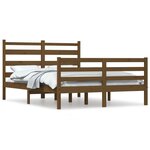 vidaXL Cadre de lit Bois de pin massif 140x200 cm Marron miel