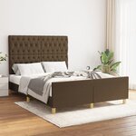 vidaXL Cadre de lit avec tête de lit marron foncé 140x200 cm Tissu