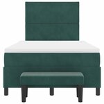 vidaXL Lit à ressorts avec matelas Vert foncé 120 x 200 cm Velours