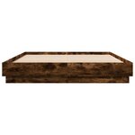 vidaXL Cadre de lit avec LED sans matelas chêne fumé 160x200 cm