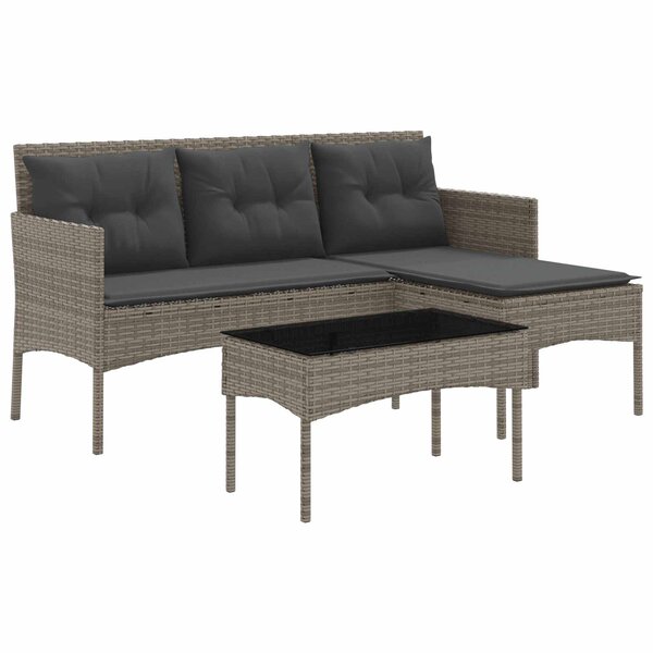 vidaXL Ensemble de canapé de jardin avec coussin 2 Pièces polyrotin