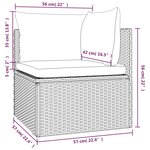 vidaXL Canapé d'angle de jardin et coussin Gris 57x57x56 cm Poly rotin
