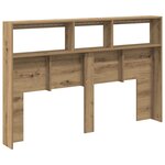 vidaXL Armoire tête de lit avec LED chêne artisanal 160x17x102 cm