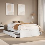 vidaXL Cadre de lit sans matelas avec tiroirs 135x190 cm bois de pin