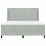 vidaXL Lit à ressorts avec matelas Gris clair 180 x 200 cm Velours