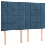 vidaXL Sommier à lattes de lit matelas et LED Bleu foncé 140x200 cm