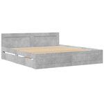 vidaXL Cadre de lit avec tête de lit gris béton 180x200 cm