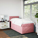 vidaXL Sommier à lattes de lit avec matelas Rose 100x200 cm Velours