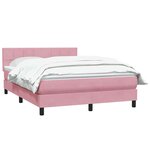 vidaXL Sommier à lattes de lit avec matelas rose 140x210 cm velours