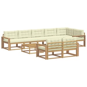 vidaXL Ensemble de canapés d'extérieur 9 Pièces Blanc et crème