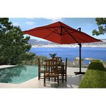Laredo terracotta : Parasol déporté, carré de 3x3m , rotatif à 360°