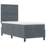 vidaXL Lit à ressorts avec matelas Gris foncé 80 x 200 cm tissu