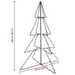 vidaXL Arbre de Noël cône 160 LED d'intérieur/d'extérieur 78x120 cm