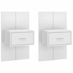 vidaXL Tables de chevet murales 2 Pièces Blanc