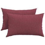 vidaXL Coussins de canapé 2 pc tissu Bordeaux 60 x 40 cm