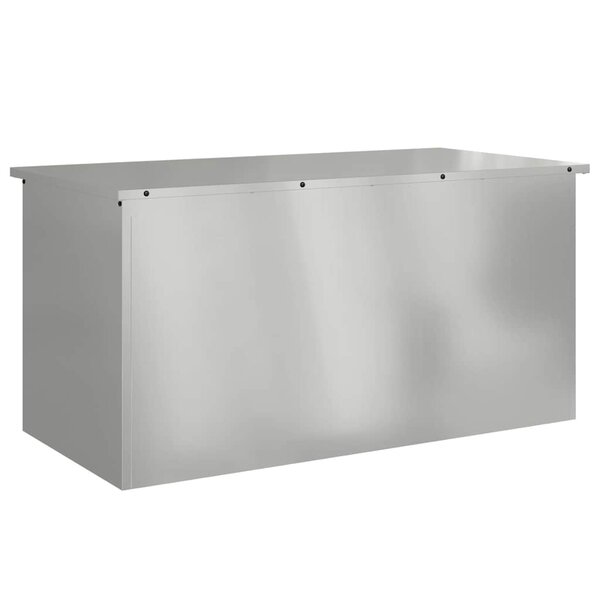vidaXL Boîte de Rangement Extérieure Argent 100 x 50 5 x 50 cm Acier
