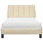 vidaXL Lit avec matelas Hanko crème 100x200 cm tissu