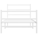 vidaXL Cadre de lit métal sans matelas et pied de lit blanc 100x190 cm