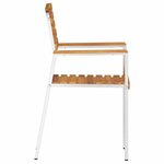 vidaXL Chaises de jardin empilables   2 pièces  en bois acacia massif et acier inoxydable