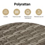 vidaXL Chaise de jardin sans accoudoirs avec coussins gris poly rotin