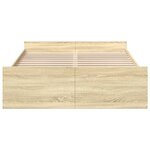 vidaXL Cadre de lit avec tiroirs sans matelas chêne sonoma 140x190 cm
