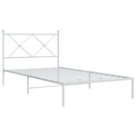 vidaXL Cadre de lit métal avec tête de lit blanc 100x190 cm
