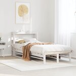 vidaXL Cadre de lit sans matelas blanc 90x190 cm bois de pin massif