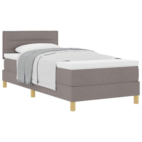 vidaXL Lit à ressorts avec matelas Taupe 100 x 200 cm tissu