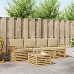 vidaXL Ensemble de canapés d'extérieur 5 Pièces Blanc et Beige Polyester