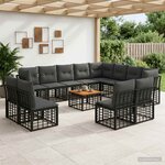 vidaXL Ensemble de canapés d'extérieur 13 pc Noir et Gris foncé