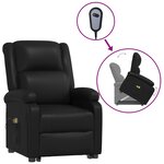 vidaXL Fauteuil de massage Noir Similicuir