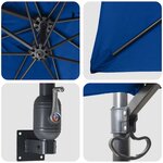 vidaXL Parasol de jardin mural bleu azur 247 cm