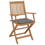 vidaXL Chaises pliables d'extérieur avec coussins 8 Pièces Bois d'acacia