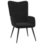 vidaXL Chaise de relaxation avec tabouret Noir Velours