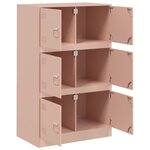 vidaXL Buffet rose 67x39x107 cm acier